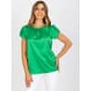 Zielona bluzka damska ze sztucznej satyny RUE PARIS WN-BZ-2035.11P_387681 XL